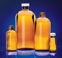 X288 60mL Bottle, Boston round, amber glass, necksize 20/400, supplied with white polyvinyl lined c  
