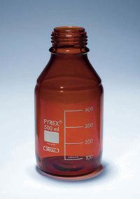 Flacons pour milieux de culture ronds en verre borosilicaté ambré Pyrex&trade; sans bouchon Capacité : 250 ml ; chacun 