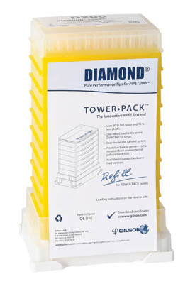 Gilson&trade;&nbsp;PIPETMAN&trade; TOWERPACK&trade; Refill System For D200 2 - 200&mu;L pipet tips; Autoclavable products