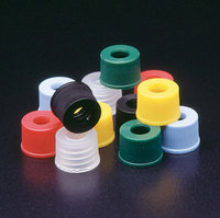 JG Finneran Associates&trade;&nbsp;Polypropylene Screw Caps GPI Thread Size: 8-425mm; With 0.010 mil Molded Septa; Large Open Hole Top; Color: Red 