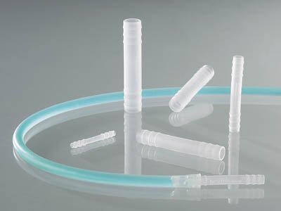 Buerkle&trade;&nbsp;Polypropylene Hose Tubing Connectors with Cylindrical Nozzles For Diameter: 3 to 5mm Buerkle&trade;&nbsp;Polypropylene Hose Tubing Connectors with Cylindrical Nozzles