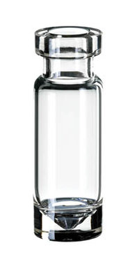 Fisherbrand&trade;&nbsp;11 mm-Glasfläschchen mit Bördelhals, silanisiert Flacher Boden, Innenkonus, 1,1 ml, 32 mm Höhe 