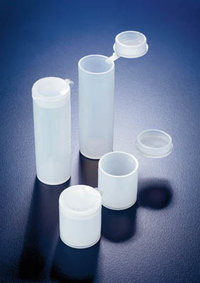 Azlon&trade; LDPE Specimen Container with Hinged Cap Capacity: 5mL; Height: 49mm 