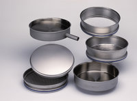 RETSCH&nbsp;Stainless Steel Collecting Pan with Outlet for Test Sieves Diameter: 100mm; Height: 40mm; with Outlet 