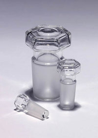 Quickfit&trade; Standard Taper Flat Head Borosilicate Glass Hollow Stopper Cone Size: 29/32 