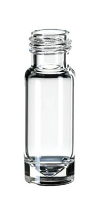 Fisherbrand&trade;&nbsp;Vial de vidrio de rosca corta de 9 mm, boca ancha, transparente Silanizado, cono interior, 1,1 ml 