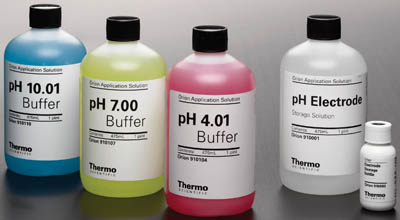Thermo Scientific&trade;&nbsp;Orion&trade; pH Buffer Bottles pH 4.01 Buffer, Color Coded Red, 475mL Thermo Scientific&trade;&nbsp;Orion&trade; pH Buffer Bottles