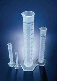 Azlon&trade; Polypropylene Cylinders with Printed Graduations Capacity: 500mL; Graduations: 5mL 