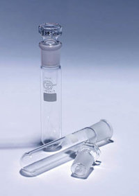 QuickFit&trade; Borosilicate Glass Test Tubes with Ground Socket Stopper Size: 12/21; Capacity: 10mL 