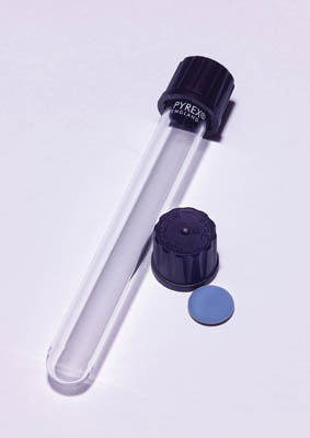 Pyrex&nbsp;Pyrex&trade; Borosilicate Glass Round Bottom Culture Tube with Screw Cap Capacity: 9mL Products