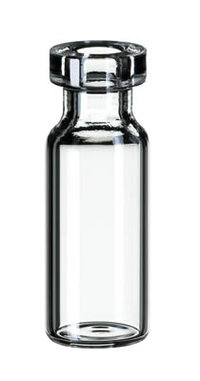 Fisherbrand&trade;&nbsp;Flacon avec col à sertir de 11 mm, en verre transparent, à petite ouverture Fond plat,32 mm de hauteur 