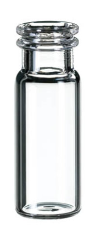 Fisherbrand&trade;&nbsp;Vial de vidrio de anillo de 11 mm, boca ancha, transparente Silanizado, fondo plano, 1,5 ml 