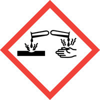 Hazard Warning Label 'Corrosive' Self-Adhesive GHS and CLP Compliant 20x20mm  