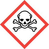 Hazard Warning Label 'Toxic' Self-Adhesive GHS and CLP Compliant 20x20mm  