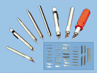 KNIFE SET HIGH GRADE STEEL CONSTRUCTIOn, 8 handles, 47 blades and aluminium oxide wet/dr  