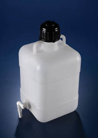 Carboy, HDPE, square, with stopcock, 20L  