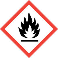 Hazard Warning Label 'Flammable' Self-Adhesive GHS and CLP Compliant 20x20mm  