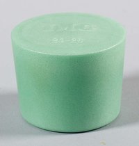 Cole-Parmer&trade;&nbsp;Tapón de silicona Tamaño estándar 0, verde 