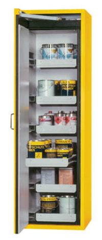asecos&trade;&nbsp;Type 90 Safety Storage Cabinets Dimensions (D x W x H): 520 x 450 x 1740mm; Includes: 6 shelves, door open arrest system and TSA; Color: Warning Yellow/Warning Yellow (RAL 1004/RAL 1004) 