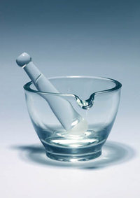 Mortero de vidrio de borosilicato Pyrex&trade; Capacidad: 120mL; longitud: 75mm 