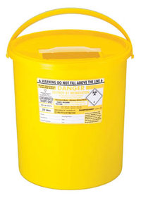 Conteneur pour déchets tranchants polyvalent 17,86 l jaune 22 avec anse Sharpsguard Dimensions : 330 x 345 mm (L x H) ; capacité : 22 L ;Couleur : jaune 