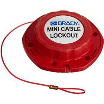Brady&trade;&nbsp;Mini Cable Lockout With 8 ft. Nylon Cable Mini Cable Lockout; Retractable 8 ft. steel cable Lockout Tagout Hasps -Mechanical