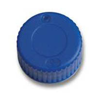 Thermo Scientific&trade;&nbsp;9 mm Autosampler Vial Screw Thread Caps Blue closed top cap with PTFE/red rubber septum 