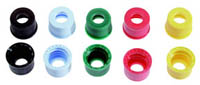Thermo Scientific&trade;&nbsp;Assembled Caps and Septa for 8-425 Standard-Opening Vials PP, Blue; Kim-Lok Red PTFE/White Silicone septum 