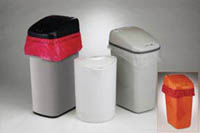 Bel-Art&trade;&nbsp;Recipiente de residuos automático Touch Free&trade; Plástico ABS (rojo); capacidad: 7,3 gal 